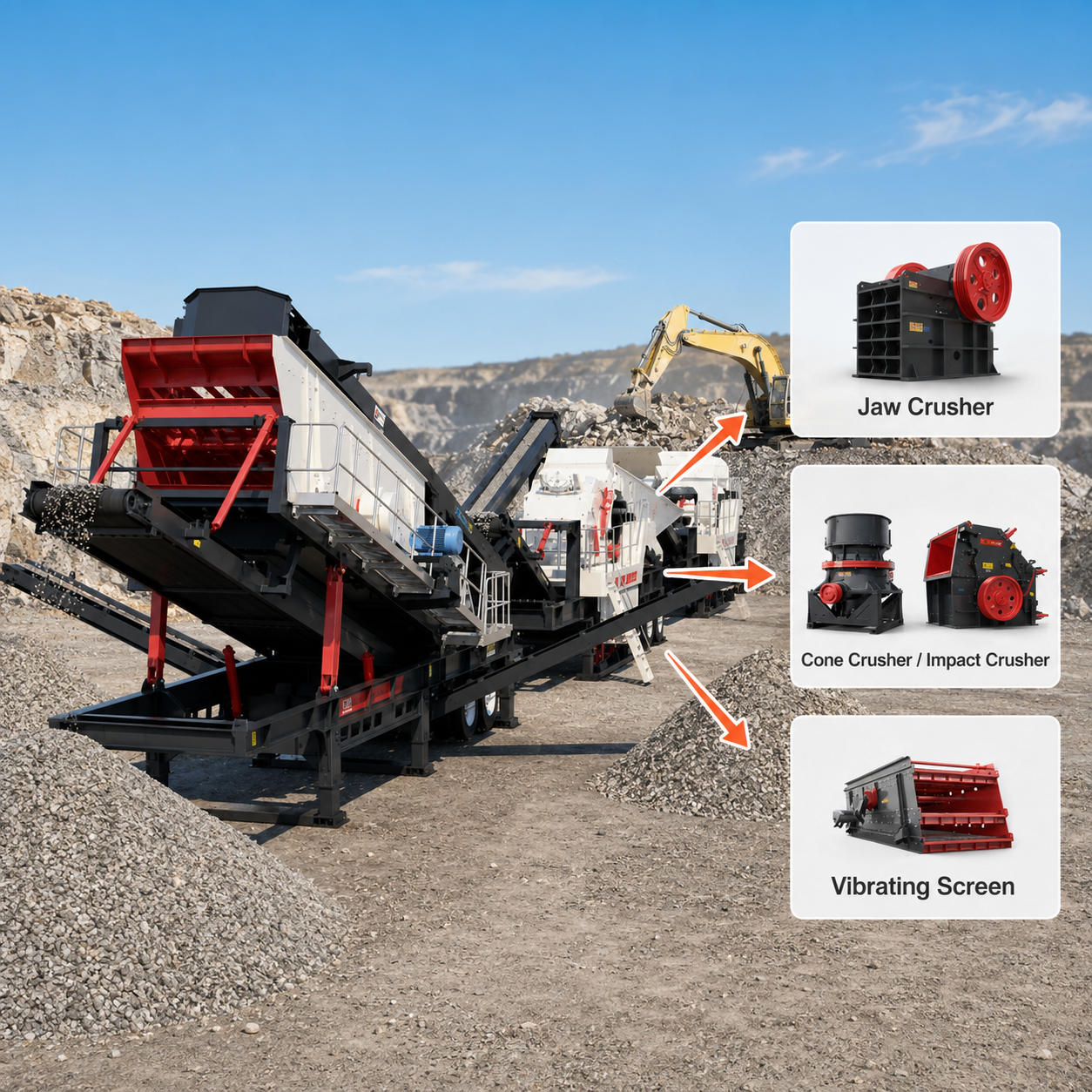 FEIFAN OEM Factory Direct Sale Mobile Crusher Plant For Quarry And Construction Waste Crawler Mobile 
