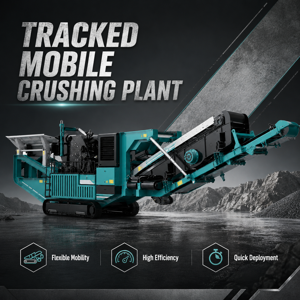 FEIFAN OEM Track Mounted Mobile Crushing Equipment for Quarry Aggregate Production with Flexible Mobility and Reduced Transportation Cost Tracked Mobile Crushing Plant