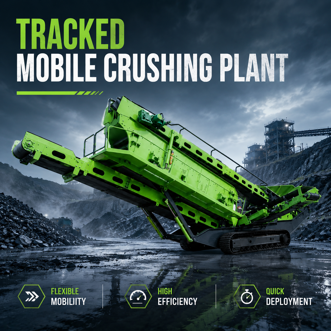 FEIFAN OEM Advanced Intelligent Controlled Quarry Crushing System with High Output Capacity and Easy Transportation for Mining Industry Applications Tracked Mobile Crushing Plant