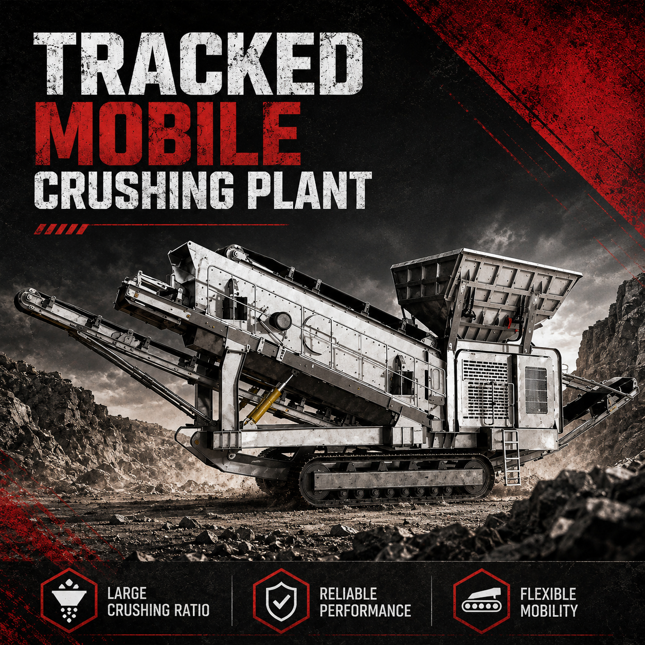 FEIFAN OEM Portable Rock Crushing Equipment For Granite Limestone Basalt Processing Crawler Mobile Crushing Station