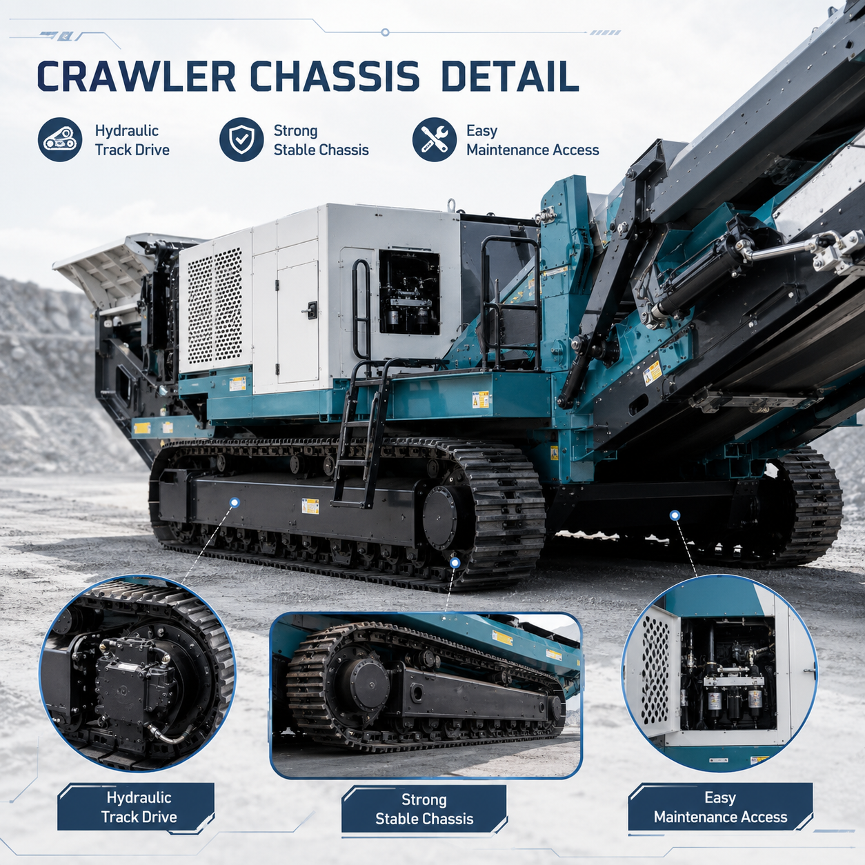 FEIFAN OEM Track Mounted Mobile Crushing Equipment for Quarry Aggregate Production with Flexible Mobility and Reduced Transportation Cost Tracked Mobile Crushing Plant