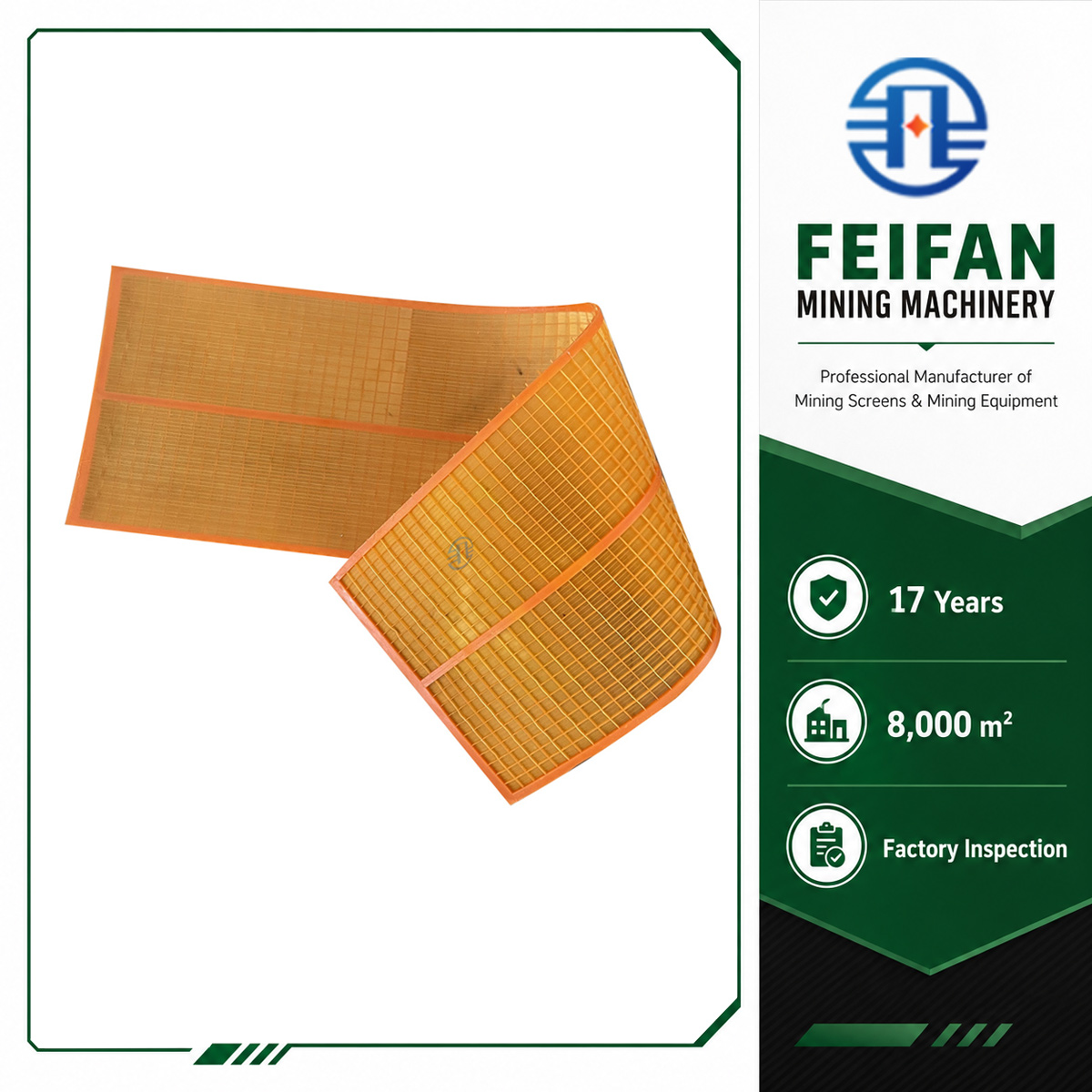 FEIFAN OEM 8ft by 4ft Metal Screen Mesh for Removing Rock from Sand Stone Crusher mesh