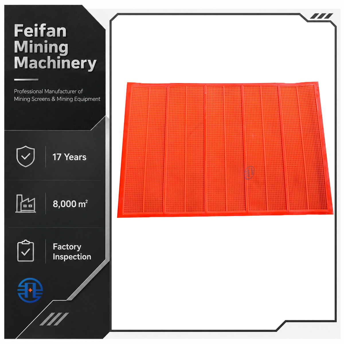 FEIFAN OEM Polyurethane PU Mine Screen Mesh for Vibrating Screening Quarry Crusher Dewatering mesh