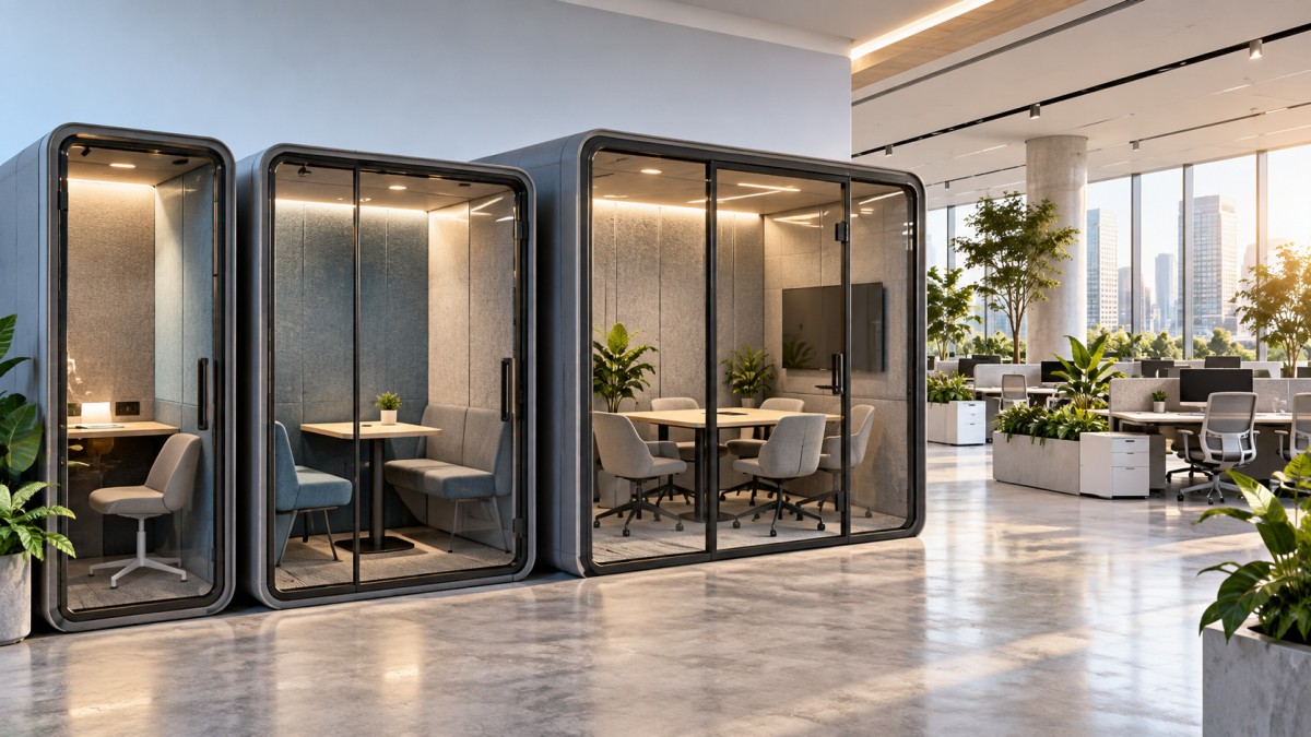 How Many Office Cabins Does a Flexible Workplace Need per 100 Employees? De combien de cabines de bureau un espace de travail flexible a-t-il besoin pour 100 employés ?