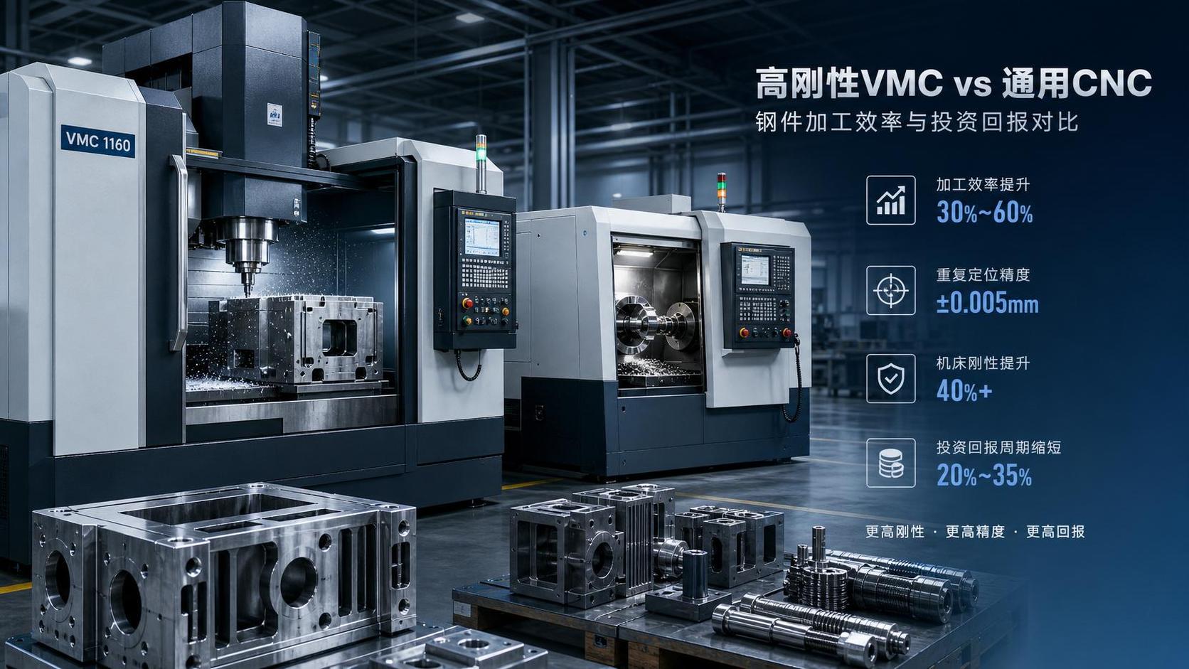 Machine CNC et VMC pour pièces en acier : laquelle est rentable ?