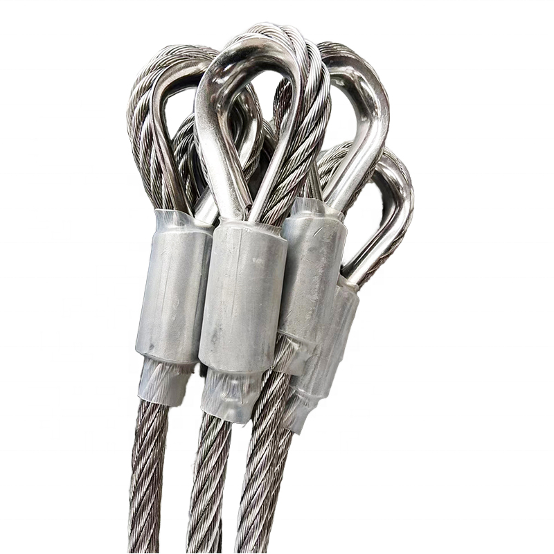 Boucles d'élingue en câble d'acier avec cosse, utilisées pour le levage