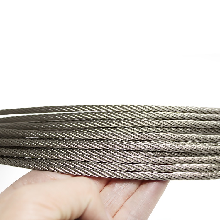 Câble en acier inoxydable 1x7 0.3-6.0mm pour suspension, traction et garde-corps