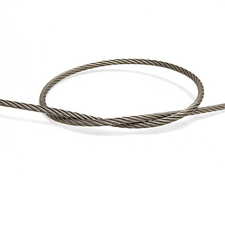 Câble en acier inoxydable 1x7 0.3-6.0mm pour suspension, traction et garde-corps