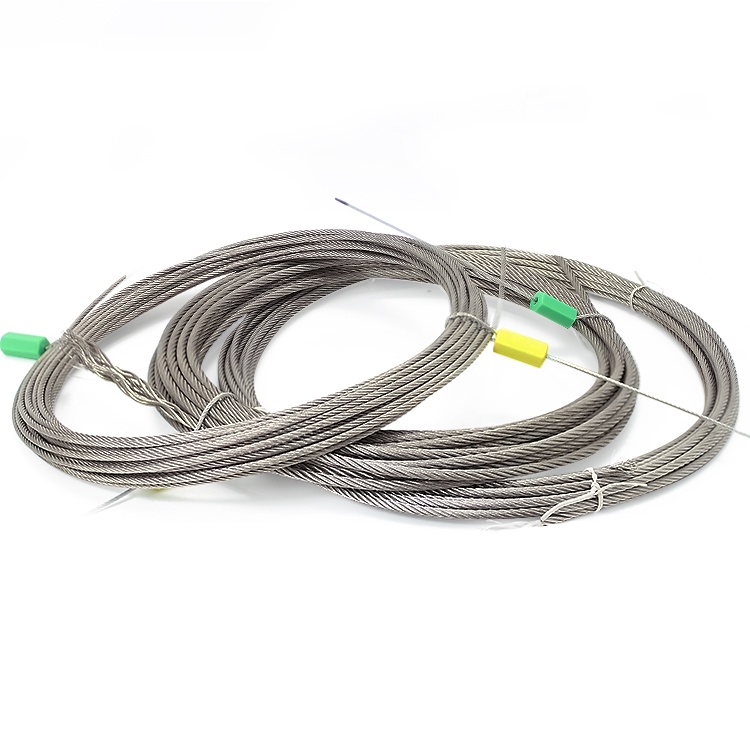 Câble en acier inoxydable 1x19 0.4-5.0mm utilisé pour l'entraînement de traction