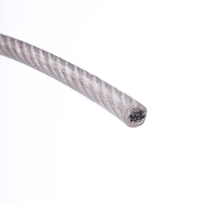 Câble métallique 7x7 en acier inoxydable 304 316 revêtu de nylon utilisé pour grille invisible