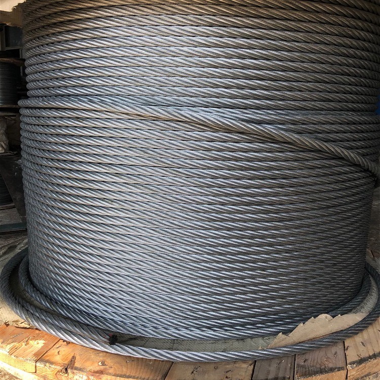 câble métallique galvanisé 7x19 3.0-12.0mm utilisé pour les Grues 