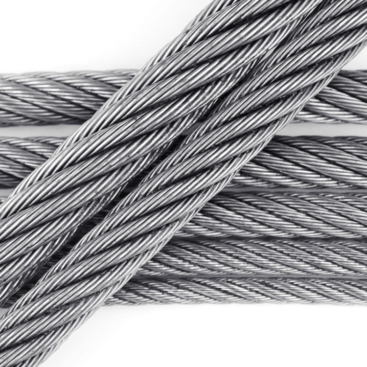câble métallique galvanisé 7x19 3.0-12.0mm utilisé pour les Grues 