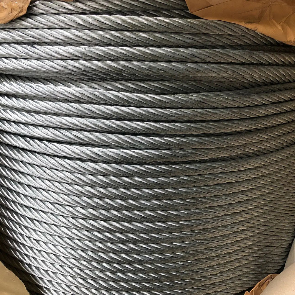 Câble en acier galvanisé 6x19+FC 3-16mm à âme en fibre pour levage
