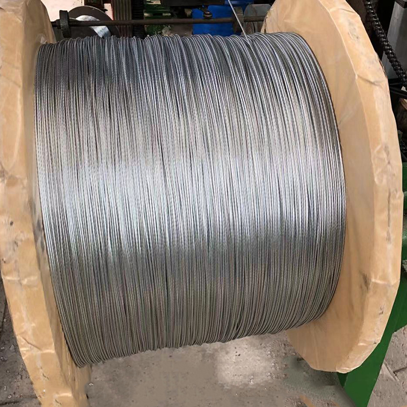 Câble en acier galvanisé 1x7 0.6-3.0mm pour suspension et traction de fil