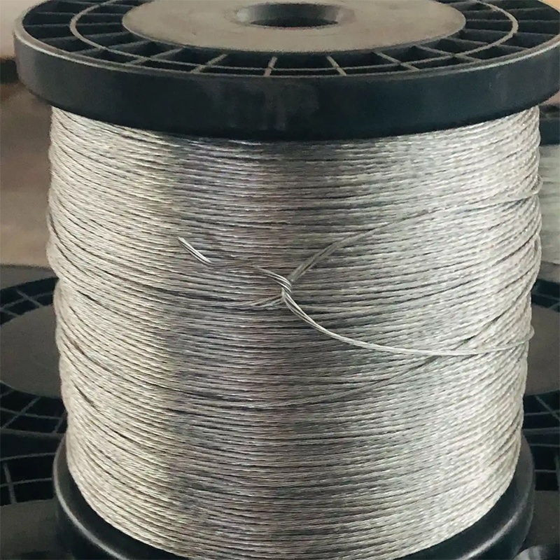 Câble en acier galvanisé 1x7 0.6-3.0mm pour suspension et traction de fil