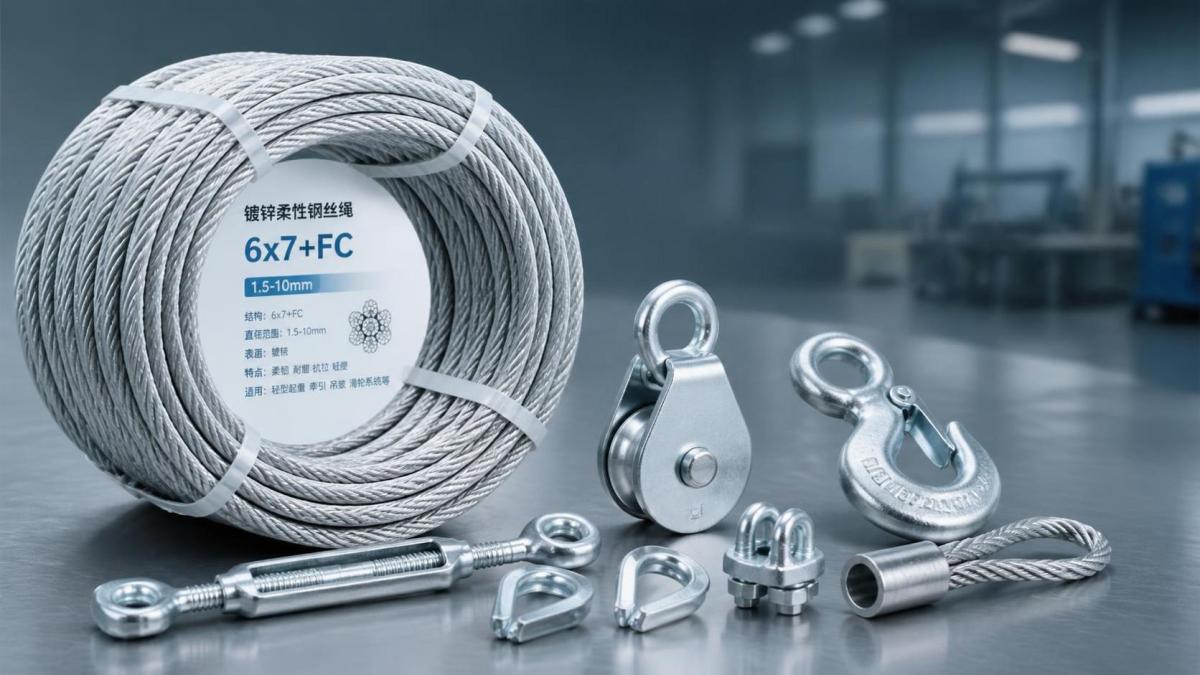 Câble métallique flexible galvanisé 6x7+FC, 1.5-10mm适合哪些起重场景