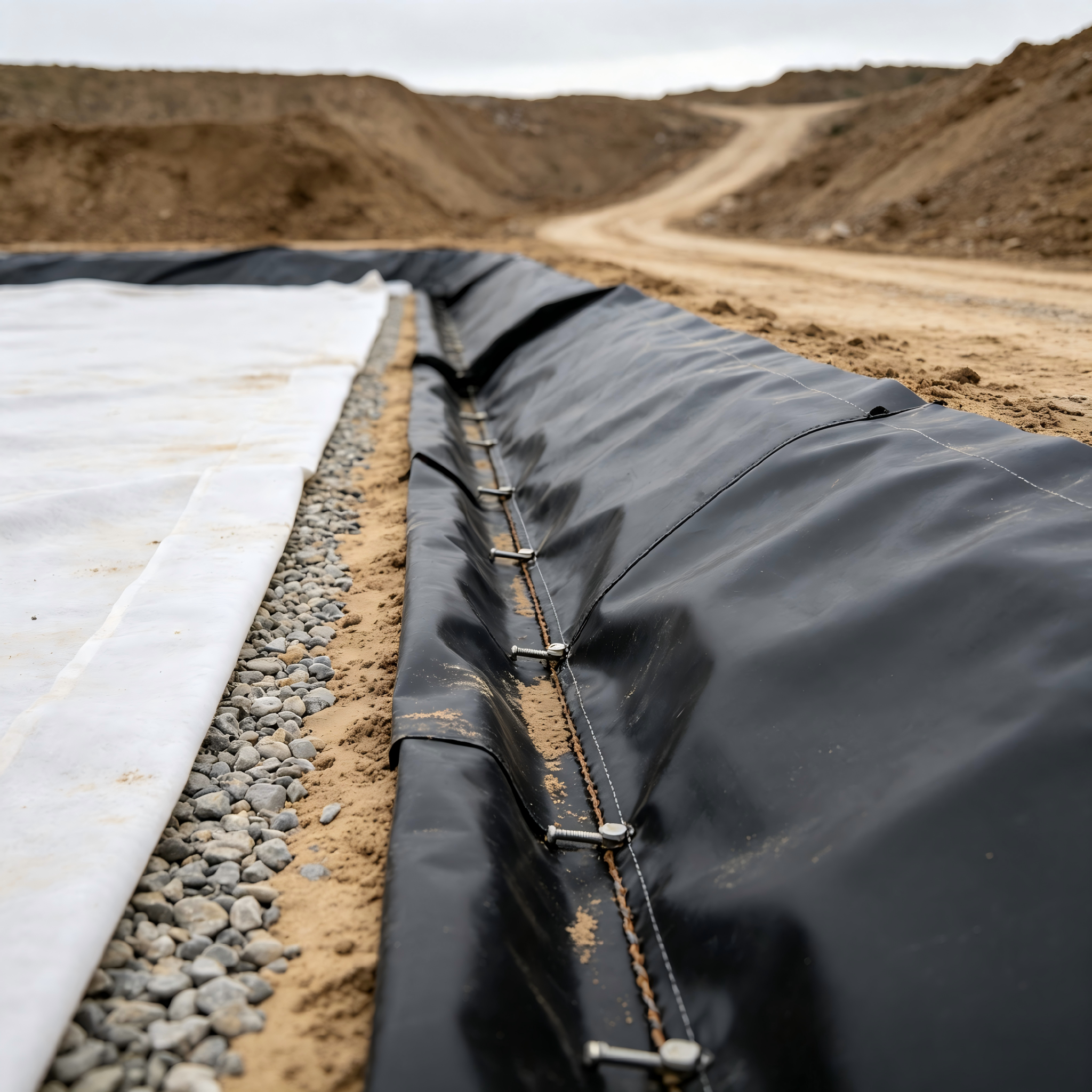 Géomembrane en PEHD vierge pour revêtement de bassin de décharge