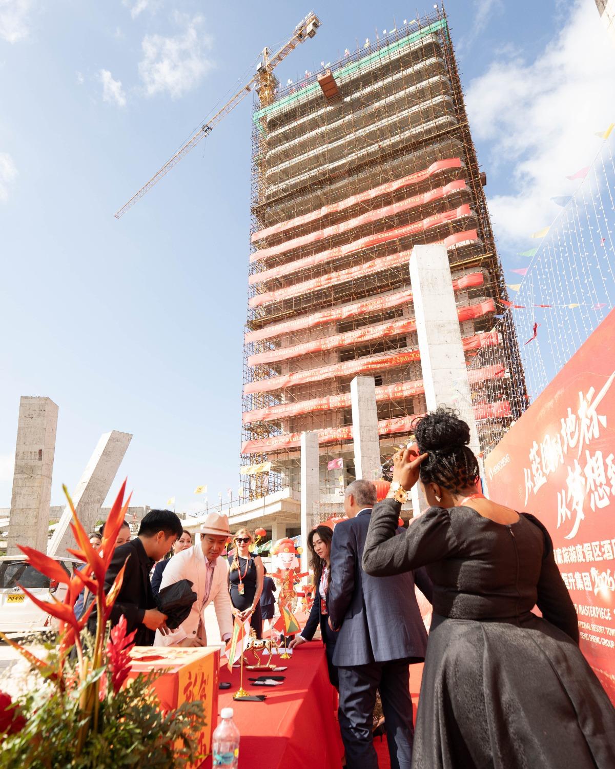 Grenada’s Prime Minister and IMA Celebrate Topping Out of GNR’s First Hotel Tower