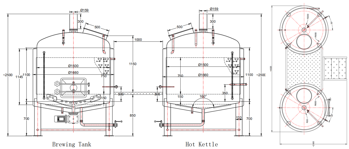 Kombucha brewing equipment Carry brewtech 2D drawing