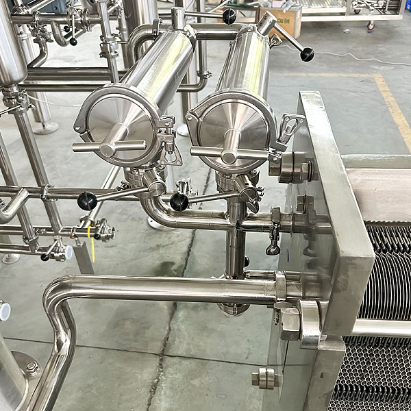 Dual wort filter (tri-clamp) before PHE