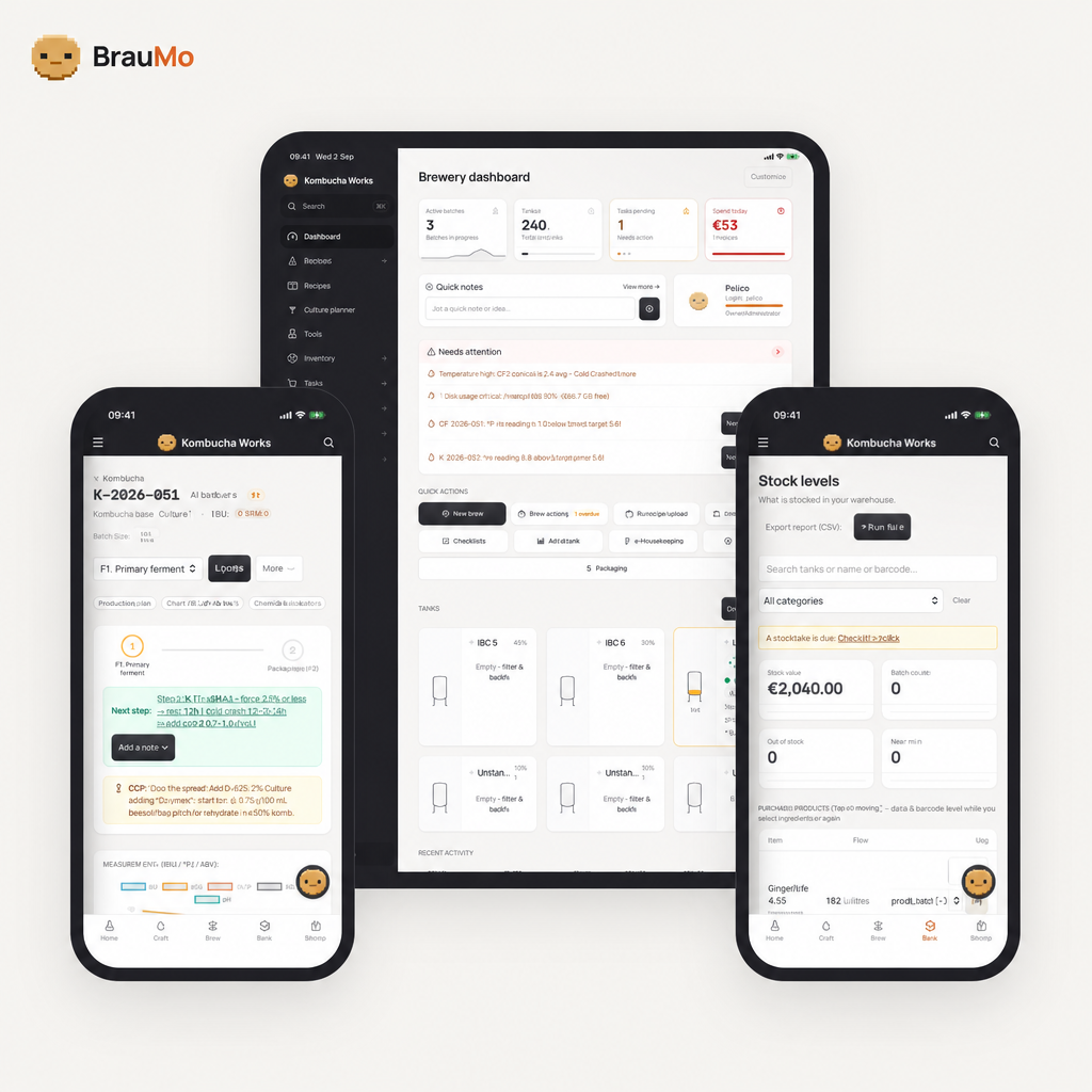 BrauMo Kombucha brewing software