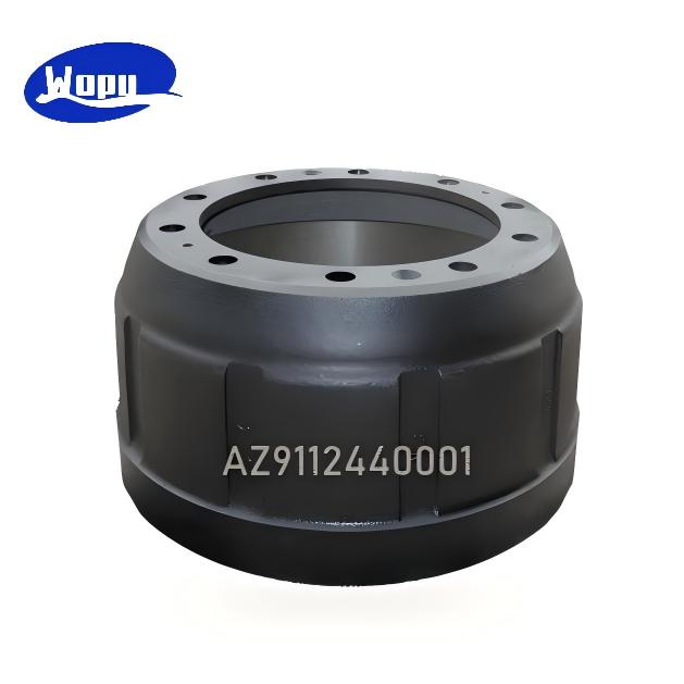 Tambour de frein Sinotruk HOWO AZ9112440001 pour système de freinage d’essieu de camion poids lourd, pièces de rechange