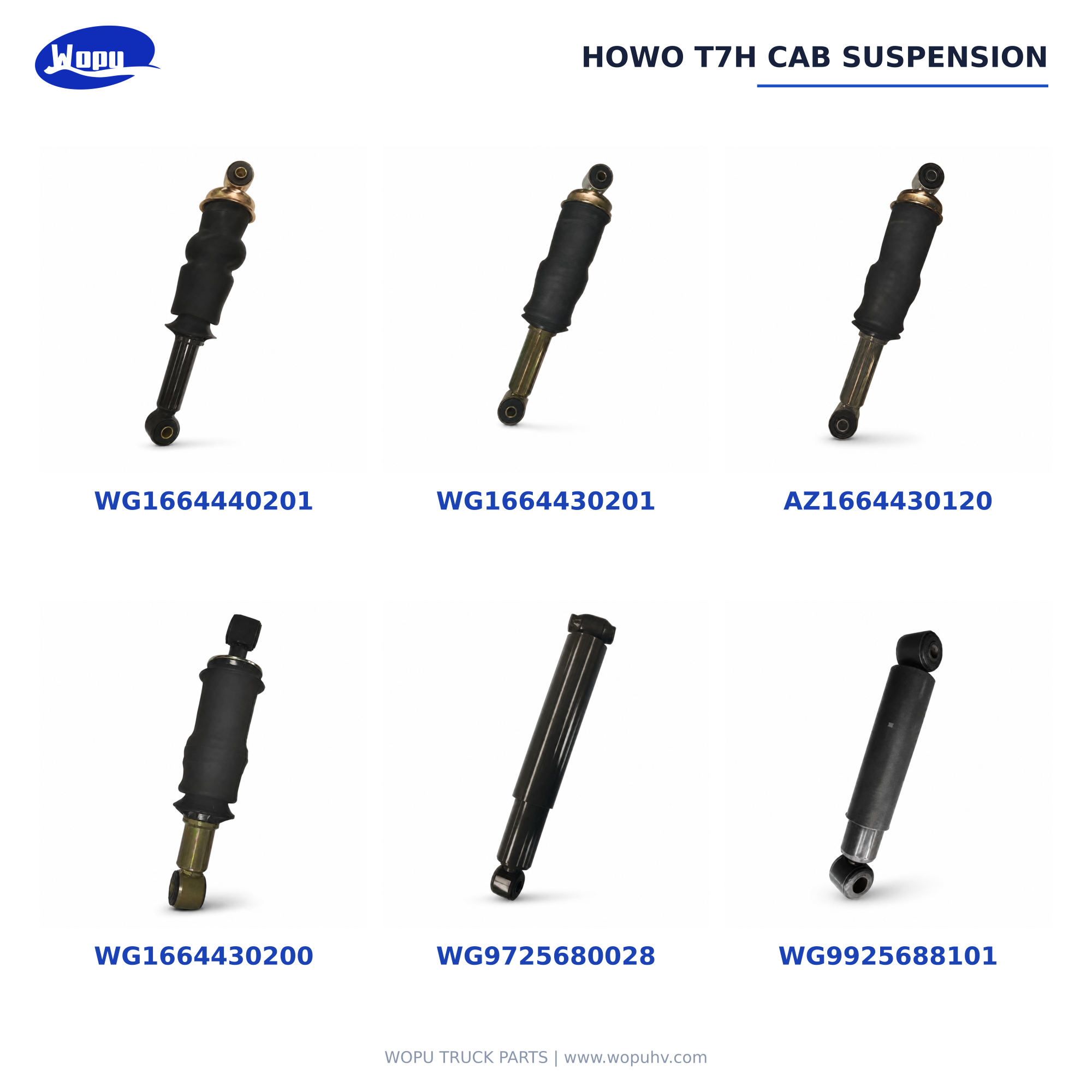 Amortisseur Sinotruk HOWO T7H WG9925688101 pour pièces de suspension d'essieu arrière de poids lourd