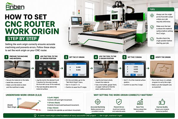 How to Set CNC Router Work Origin Step by Step: A Beginner's Guide