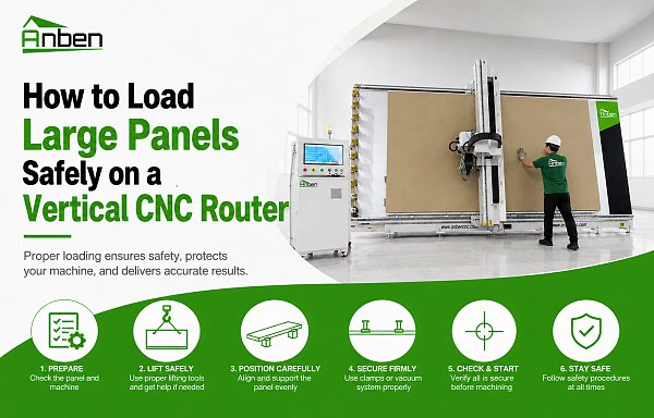 How to Load Large Panels Safely on a Vertical CNC Router