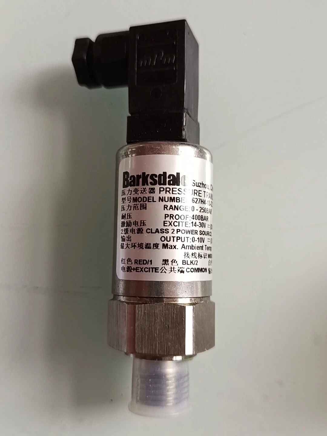 Barksdale Pressure Transmitter BT6-H4-48BG-P9-C Replace Discontinued 627H4-13-Z23-Z251 480Bar DIN G1/4 Barksdale Pressure Transmitter BT6-H4-48BG-P9-C Replace Discontinued 627H4-13-Z23-Z251 480Bar DIN G1/4
