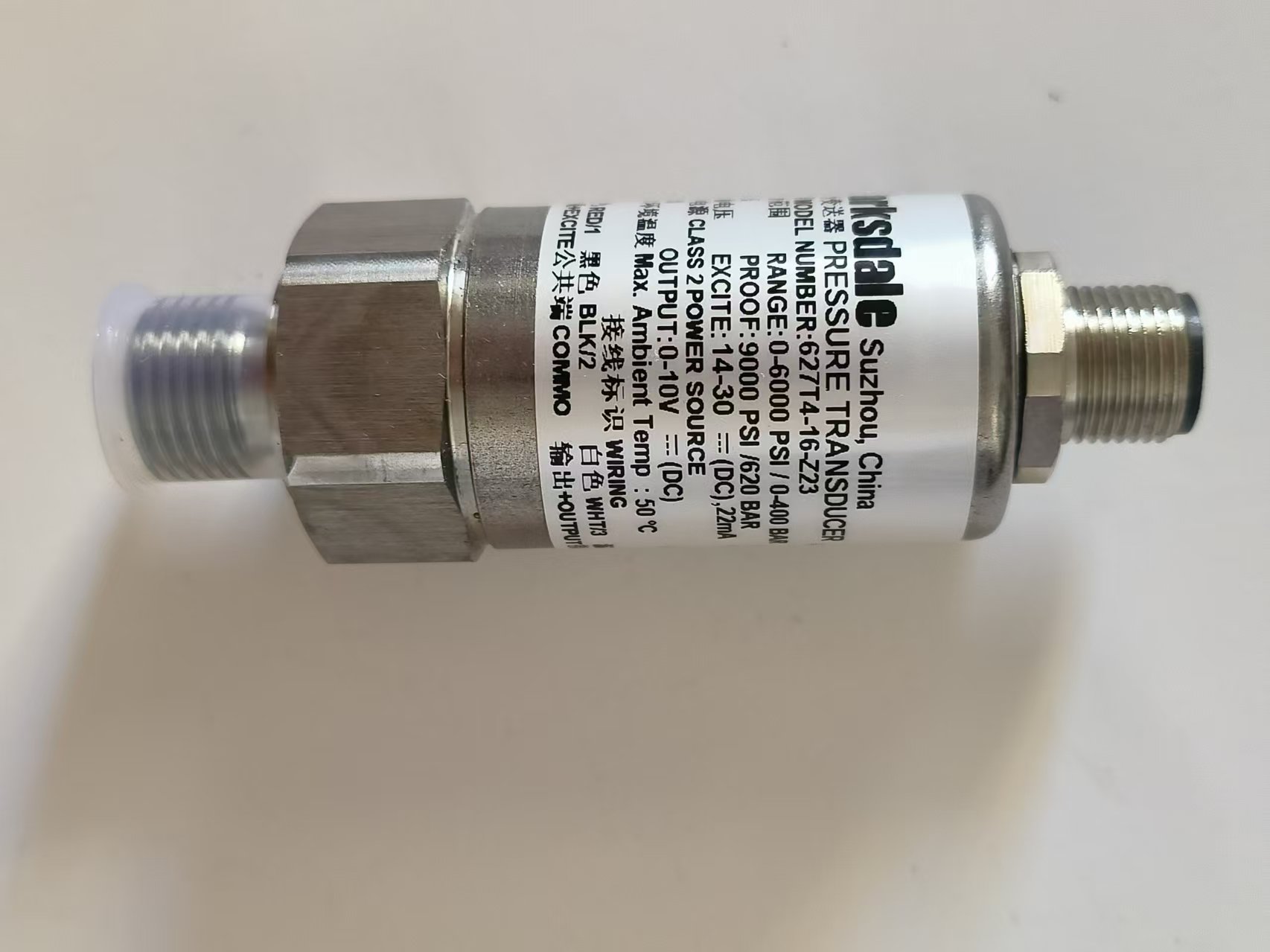 Barksdale Pressure Transmitter BT6-T4-16BG-P9-C Replace Obsolete 627T4-16-Z23 160Bar M12 G1/4 New Original 1-year Warranty Barksdale Pressure Transmitter BT6-T4-16BG-P9-C Replace Obsolete 627T4-16-Z23 160Bar M12 G1/4 New Original 1-year Warranty
