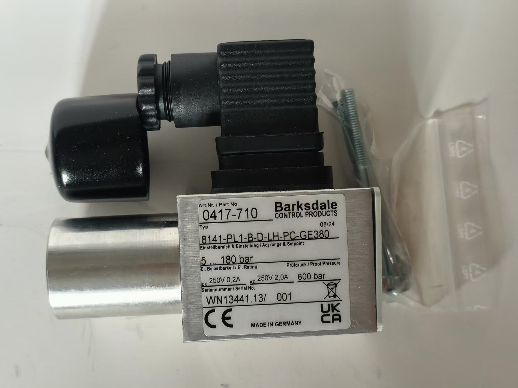 Barksdale X1T-4000-10 Upgrade to 8141-PL1-B-D-LH-PC-GE380 0417-710 Pressure Switch New Original 1-year Warranty Barksdale X1T-4000-10 Upgrade to 8141-PL1-B-D-LH-PC-GE380 0417-710 Pressure Switch New Original 1-year Warranty