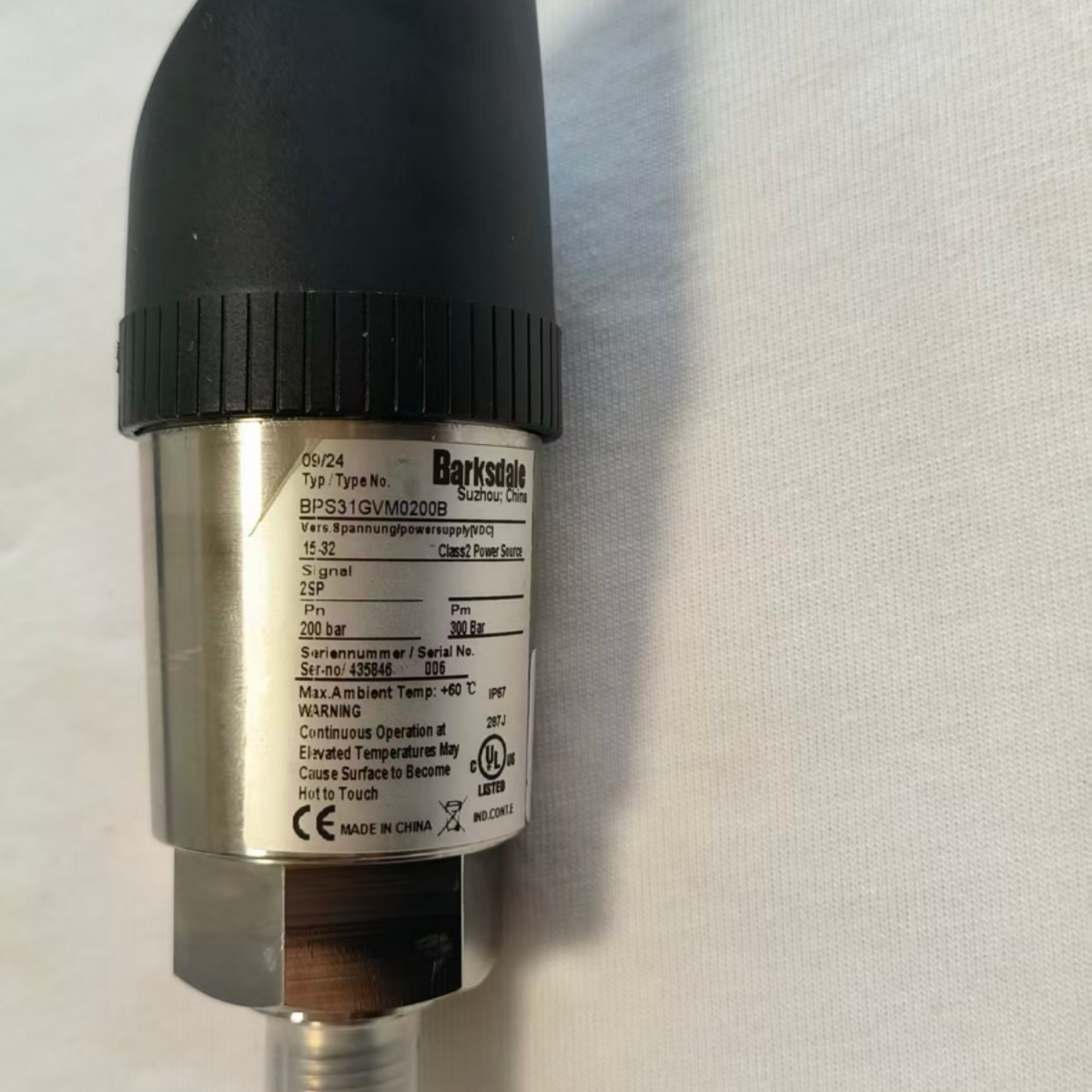 Barksdale BPS31GVM0200B BPS31 Industrial Pressure Switch New Original 1-year Warranty