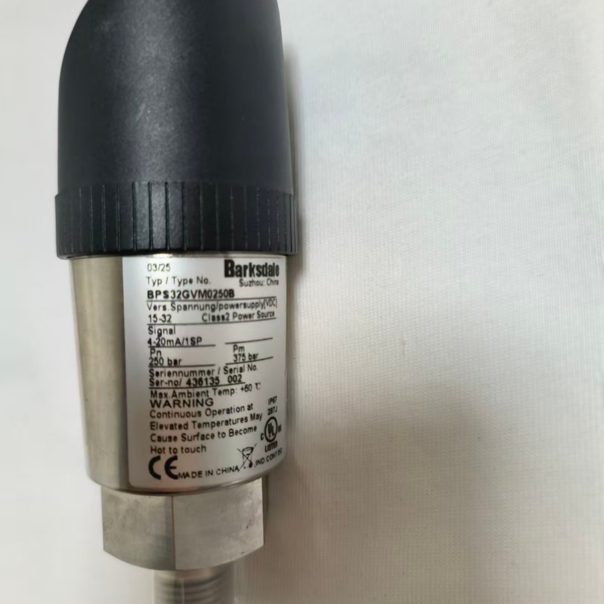 Barksdale BPS32GVM0250B BPS32 Heavy Duty Pressure Switch New Original 1-year Warranty Barksdale BPS32GVM0250B BPS32 Heavy Duty Pressure Switch New Original 1-year Warranty