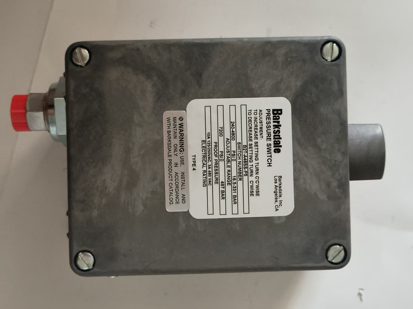 Barksdale B2T-A48SS-P5 Bourdon Tube Pressure Switch, 316SS, P5 Option New Original 1-year Warranty