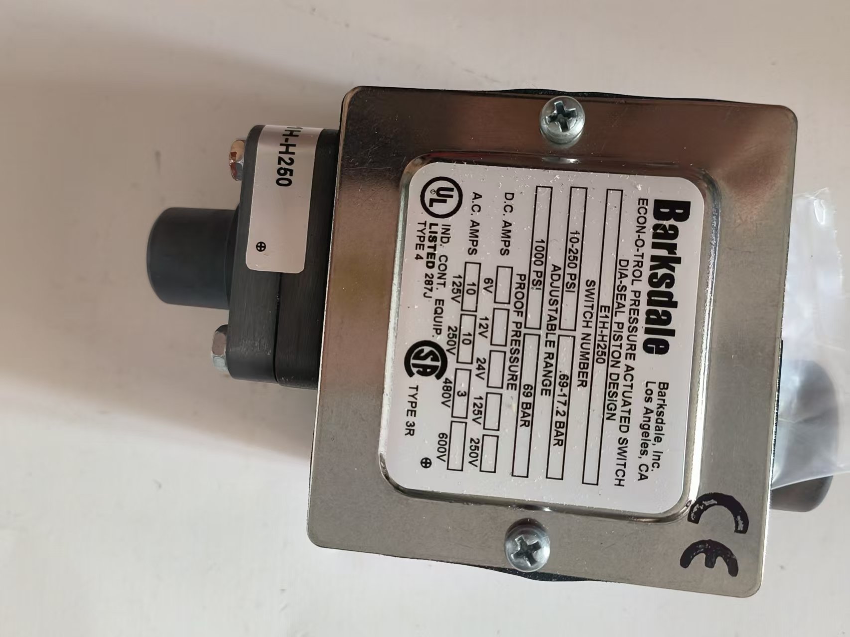 Barksdale E1H-H250 Econ-O-Trol Diaphragm Piston Pressure Switch New Original 1-year Warranty