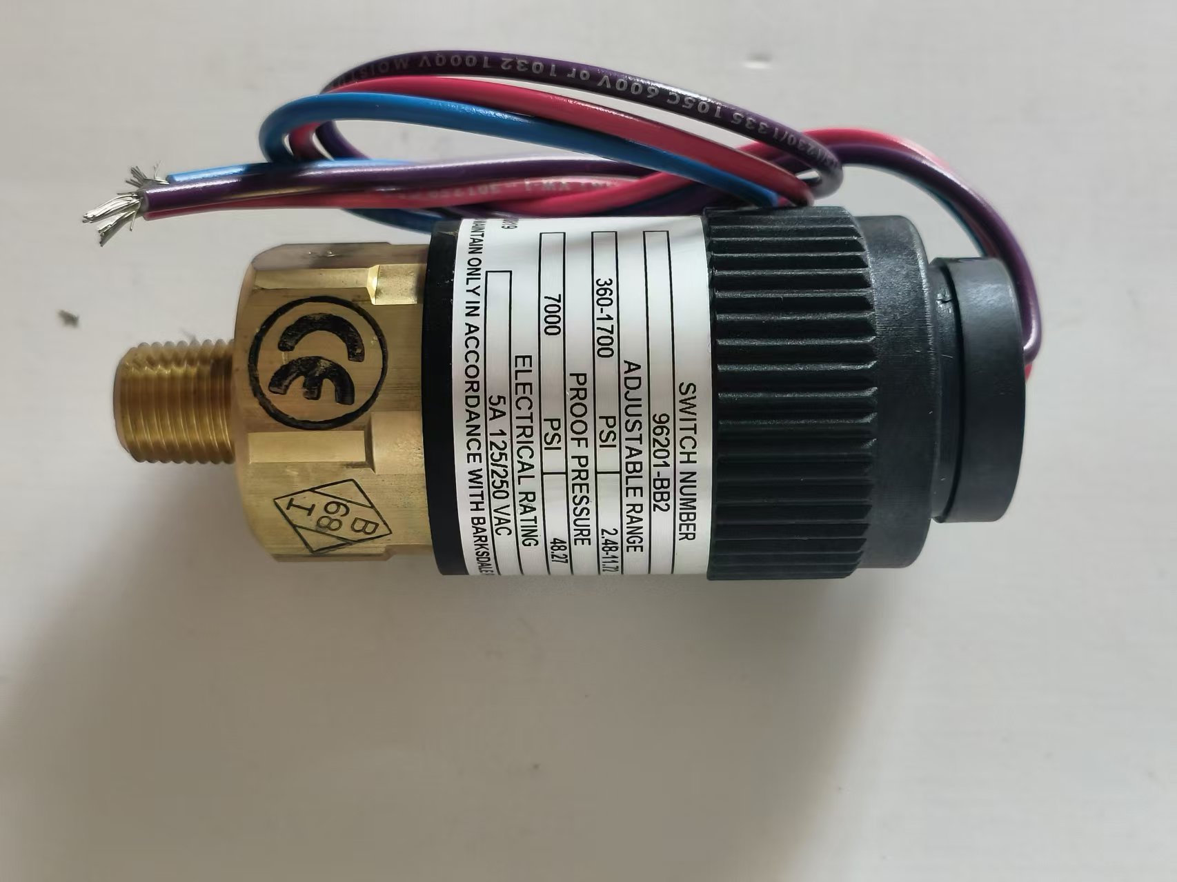 Barksdale 96201-BB2 Compact Pressure Switch, 190–600 psi, Brass, NEMA 1 New Original 1-year Warranty Barksdale 96201-BB2 Compact Pressure Switch, 190–600 psi, Brass, NEMA 1 New Original 1-year Warranty