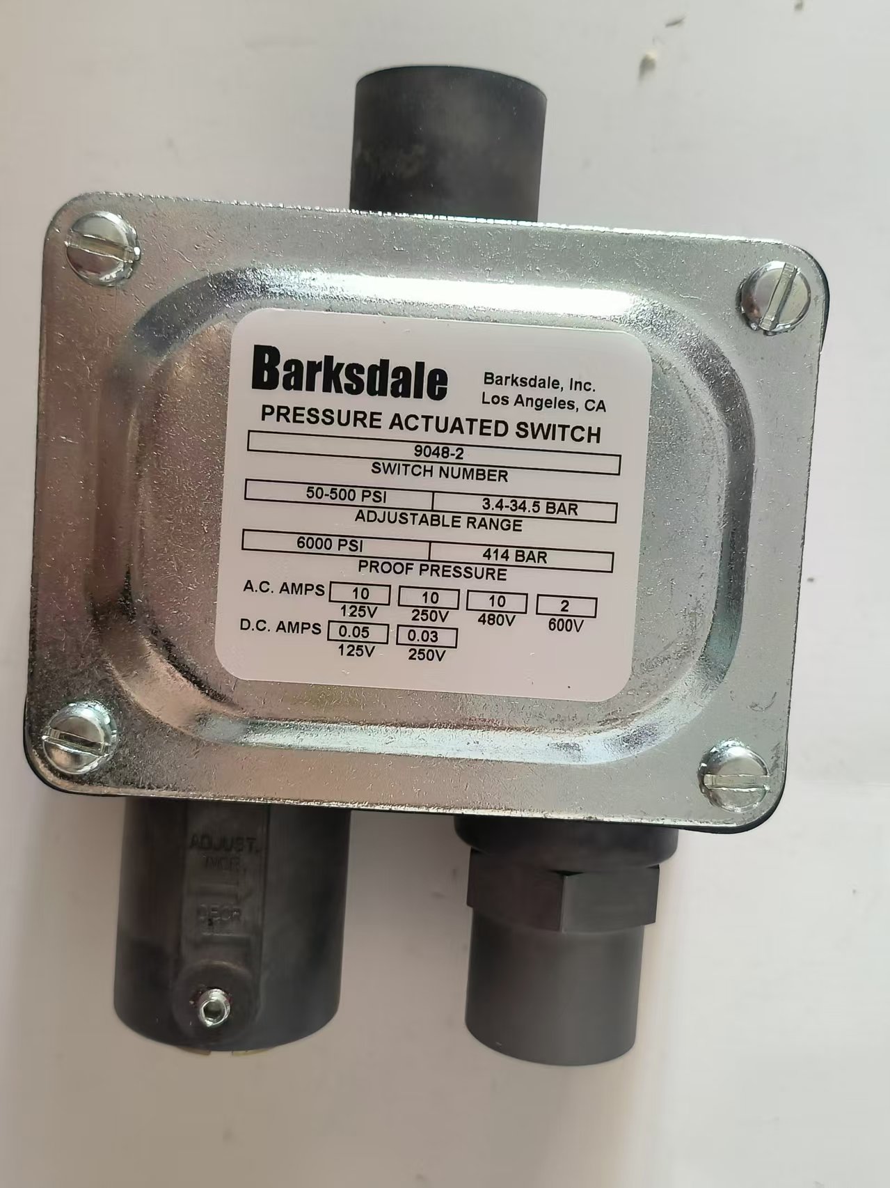 Barksdale 0407-003 Upgrade to 9048-2 Sealed Piston Pressure Switch, 4.1–34 bar, NEMA 13 New Original 1-year Warranty Barksdale 0407-003 Upgrade to 9048-2 Sealed Piston Pressure Switch, 4.1–34 bar, NEMA 13 New Original 1-year Warranty