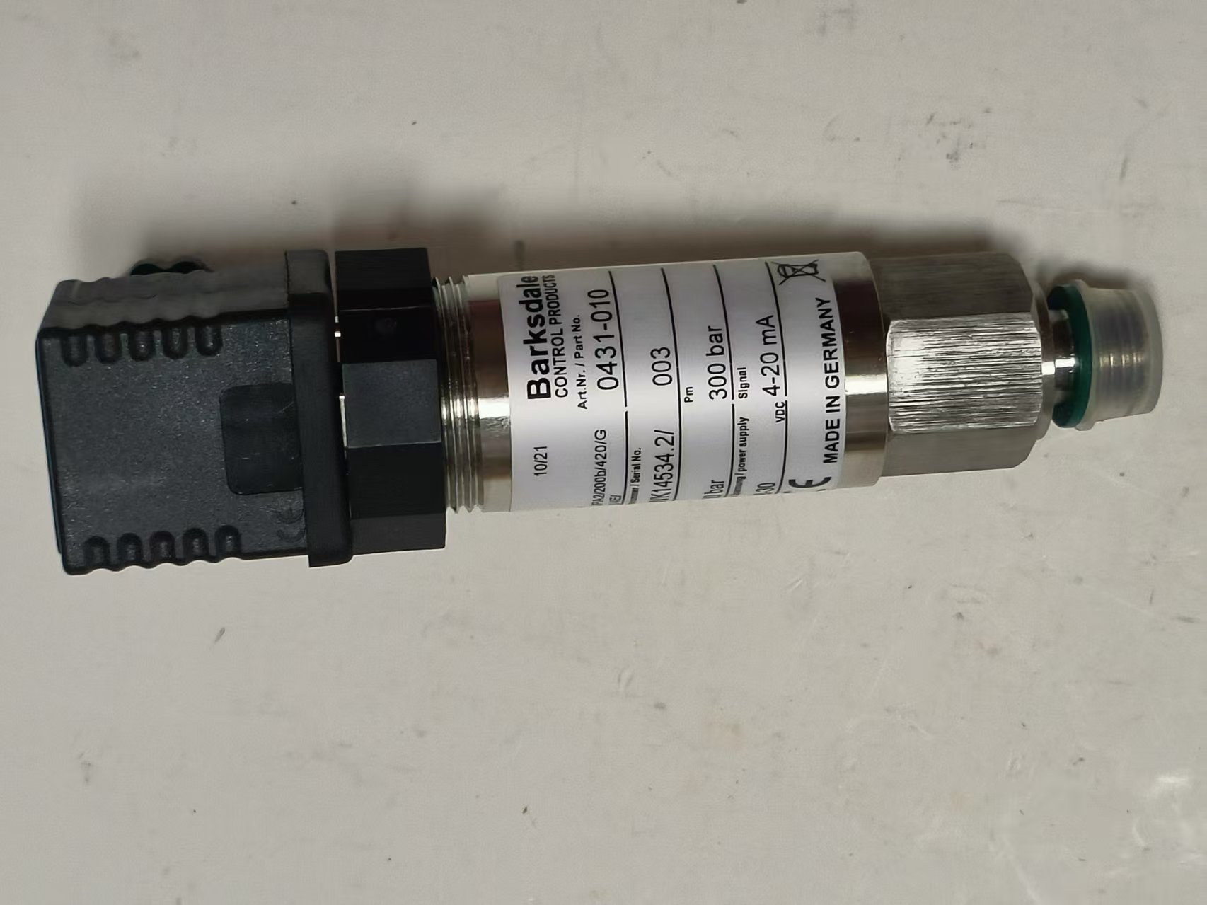 Barksdale 0431-010 UPA2 Pressure Transmitter, 0–200 bar, 4–20mA, G1/4 Barksdale 0431-010 UPA2 Pressure Transmitter, 0–200 bar, 4–20mA, G1/4