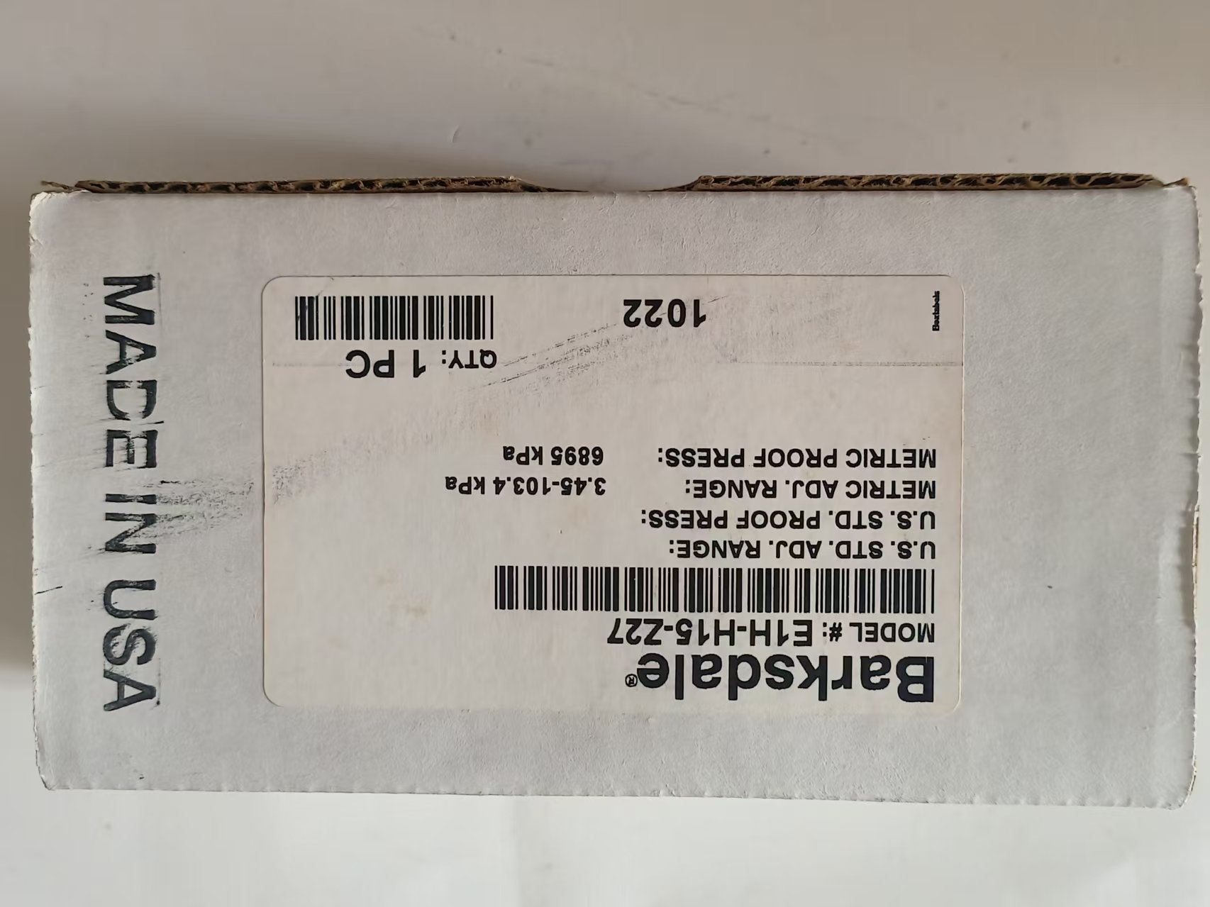 Barksdale E1H-H15-Z27 Econ-O-Trol Pressure Switch, 1–15 psi, NEMA 4, Z27 Option New Original 1-year Warranty Barksdale E1H-H15-Z27 Econ-O-Trol Pressure Switch, 1–15 psi, NEMA 4, Z27 Option New Original 1-year Warranty