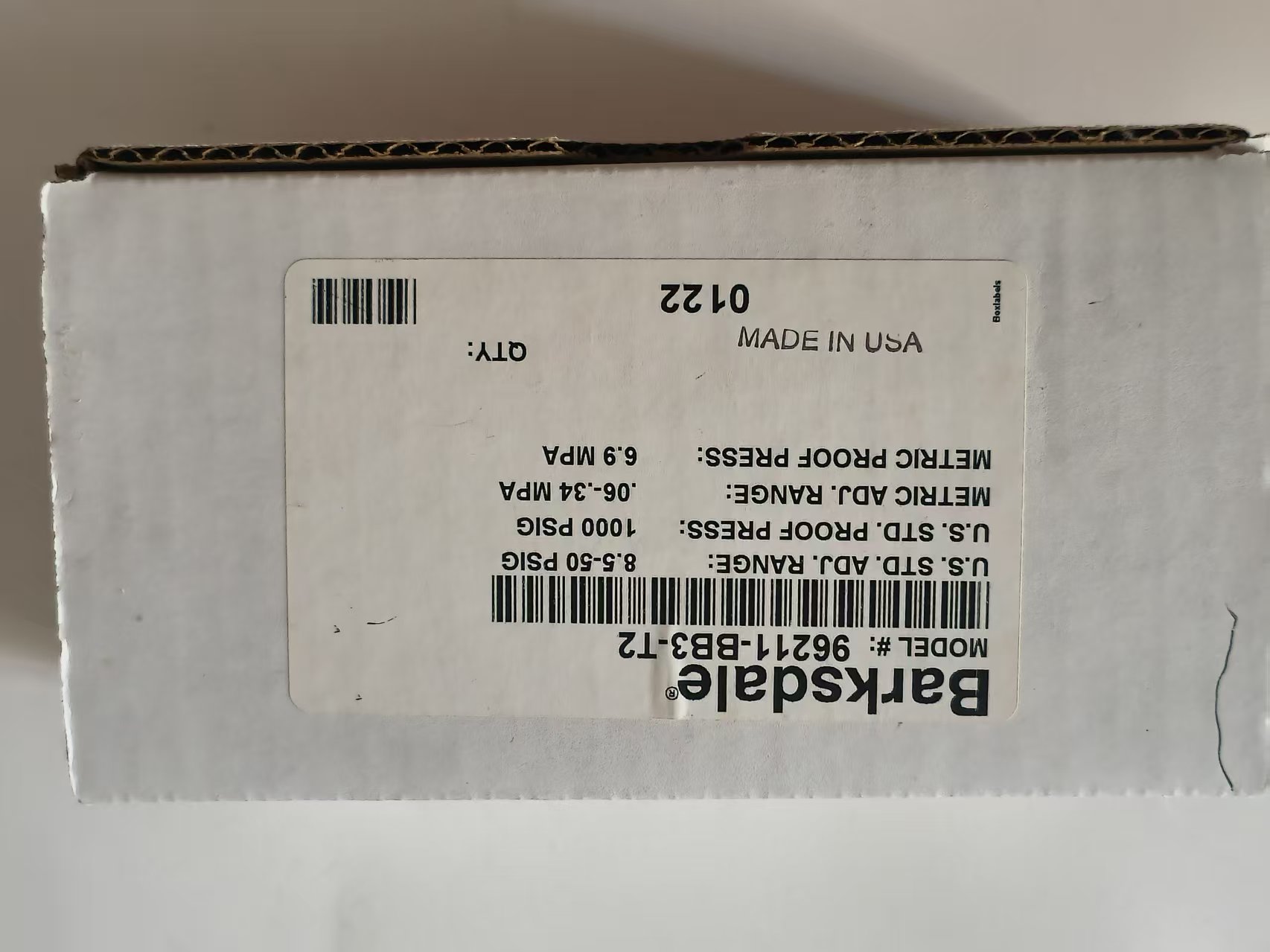 Barksdale 96211-BB3-T2 Compact High Pressure Pressure Switch, T2 Terminal New Original 1-year Warranty