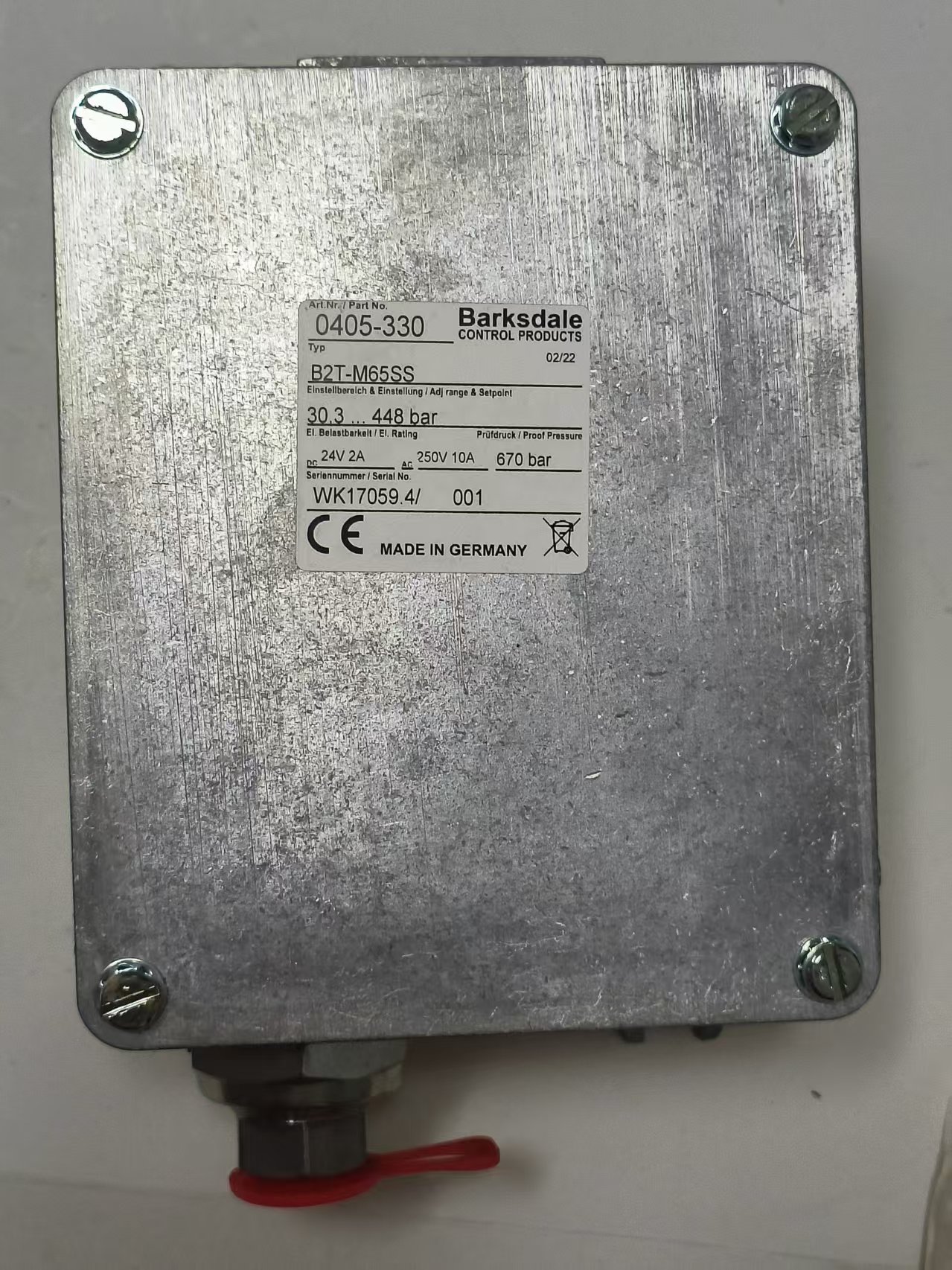 Barksdale 0405-330 B2T-M65SS Bourdon Tube Pressure Switch, 316SS New Original 1-year Warranty Barksdale 0405-330 B2T-M65SS Bourdon Tube Pressure Switch, 316SS New Original 1-year Warranty