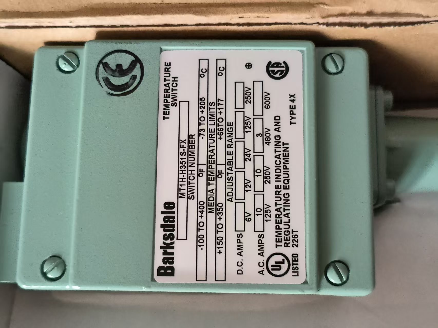Barksdale MT1H-H351S-FX Mechanical Temperature Switch, High Temperature, FX Option New Original 1-year Warranty Barksdale MT1H-H351S-FX Mechanical Temperature Switch, High Temperature, FX Option New Original 1-year Warranty