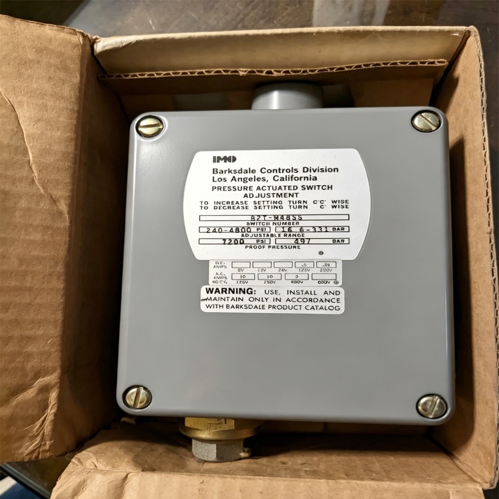 Barksdale B2T‑M48SS Dual‑Setpoint Bourdon Tube Pressure Switch, M48, 316SS, NEMA 4 New Original 1-year Warranty