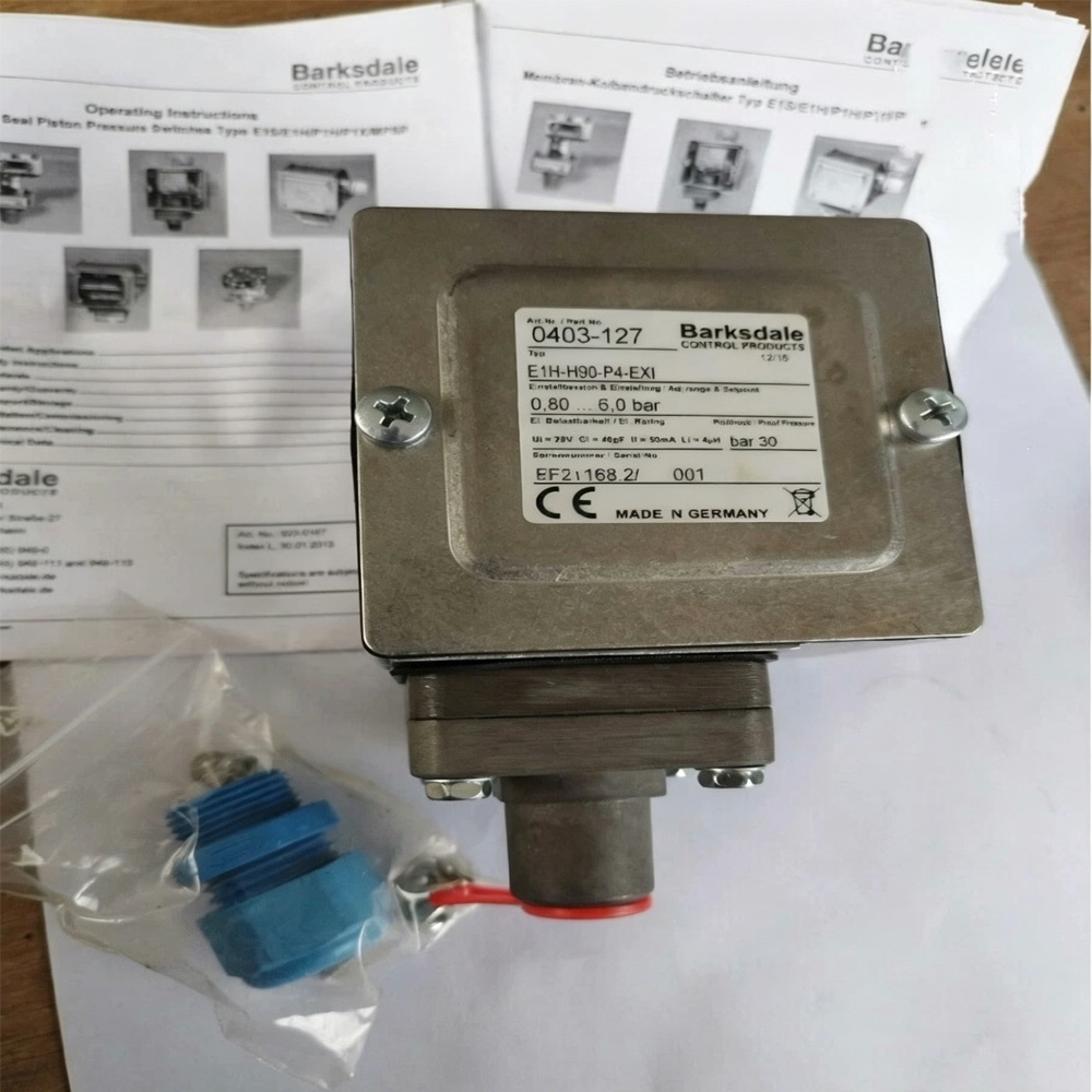 Barksdale E1H-H90-P4-EXI (0403-127) Explosion-Proof Pressure Switch, H90 Range, NEMA 4, IP65 New Original 1-year Warranty Barksdale E1H-H90-P4-EXI (0403-127) Explosion-Proof Pressure Switch, H90 Range, NEMA 4, IP65 New Original 1-year Warranty