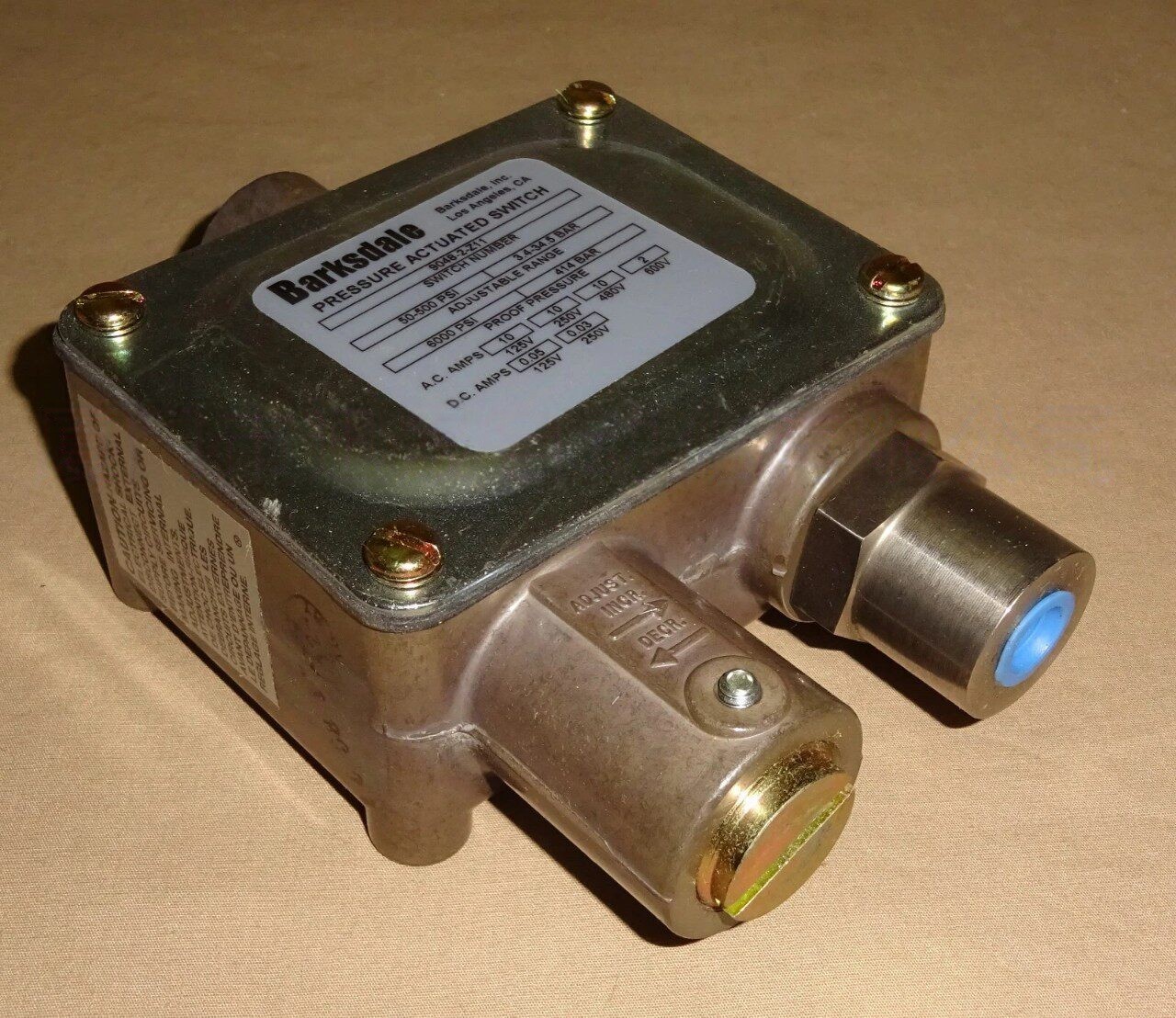 Barksdale 9048-2-Z11 Sealed Piston Pressure Switch, Z11 Option, Heavy Duty High Cycle New Original 1-year Warranty
