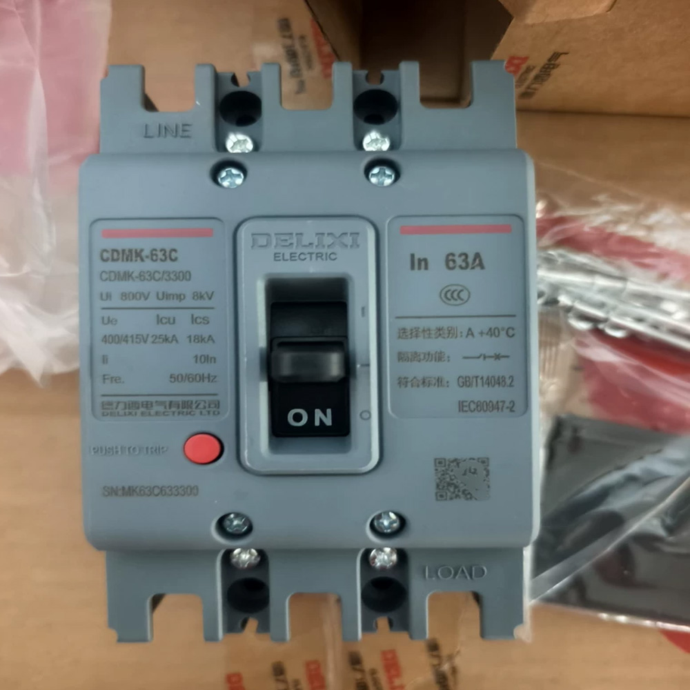 Delixi CDMK-63C/3300 3P 63AF Economic Compact MCCB Thermal Magnetic Circuit Breaker New Original 1-year Warranty