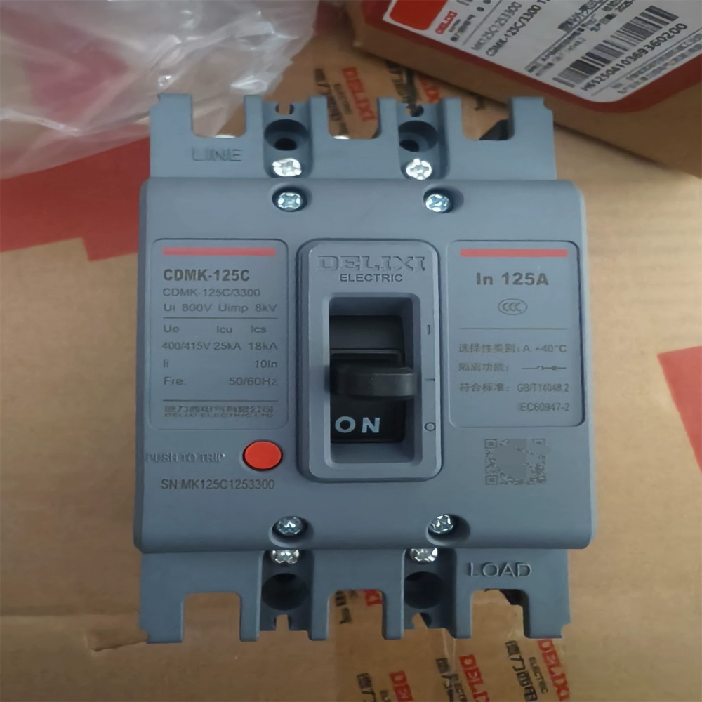 Delixi CDMK-125C/3300 3P 125AF Economic Moulded Case Circuit Breaker Thermal Magnetic MCCB New Original 1-year Warranty