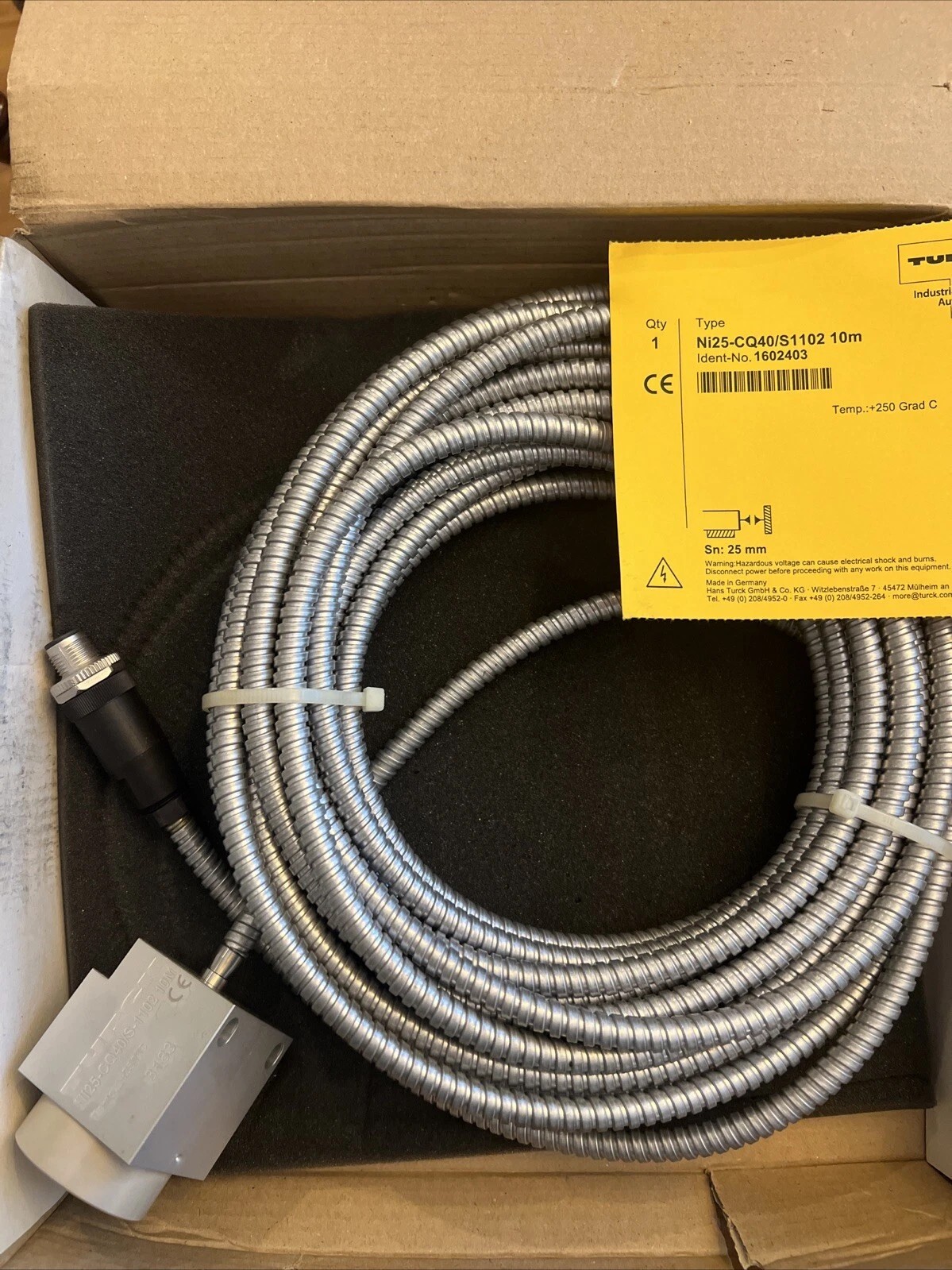 Turck NI25-CQ40/S1102 10M High Temperature 25mm Rectangular Inductive Proximity Sensor 10m Cable New Original 1-year Warranty Turck NI25-CQ40/S1102 10M High Temperature 25mm Rectangular Inductive Proximity Sensor 10m Cable New Original 1-year Warranty
