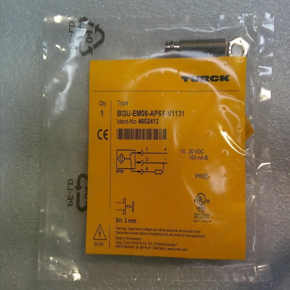 Turck BI3U-EM08-AP6X-V1131 M8 3mm Ultra-Short Mini Inductive Proximity Sensor PNP NO New Original 1-year Warranty Turck BI3U-EM08-AP6X-V1131 M8 3mm Ultra-Short Mini Inductive Proximity Sensor PNP NO New Original 1-year Warranty